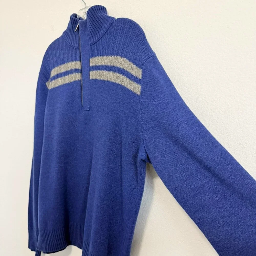 Banana Republic Wool Blend Long Sleeve 1/4 Zip Mock Neck Sweater Men's Size L.